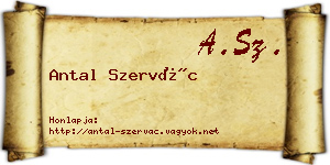 Antal Szervác névjegykártya